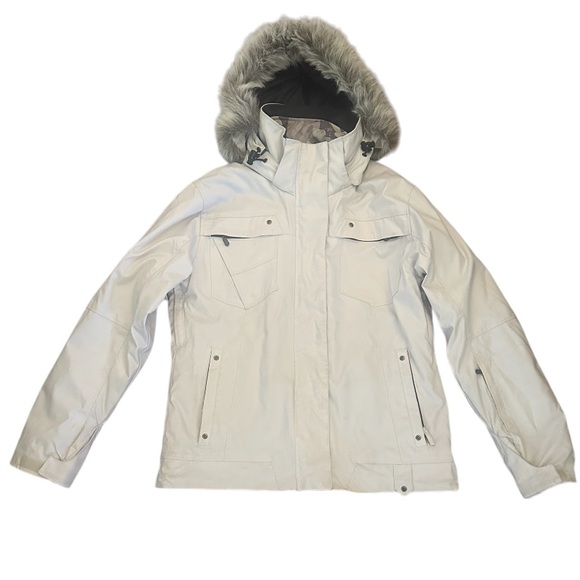 Hi-Tec Jackets & Blazers - Hi-Tec Fur Hooded Snowboard Ski Water-Proof Jacket, Light Beige, Size M